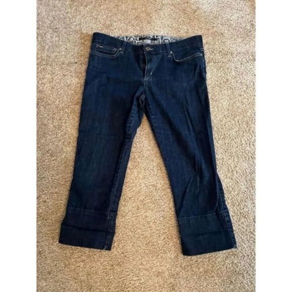 Joe's Jeans Dark Wash Cropped‎ Denim Capri Pants W31 Classic Cuffed Hem - Picture 1 of 4